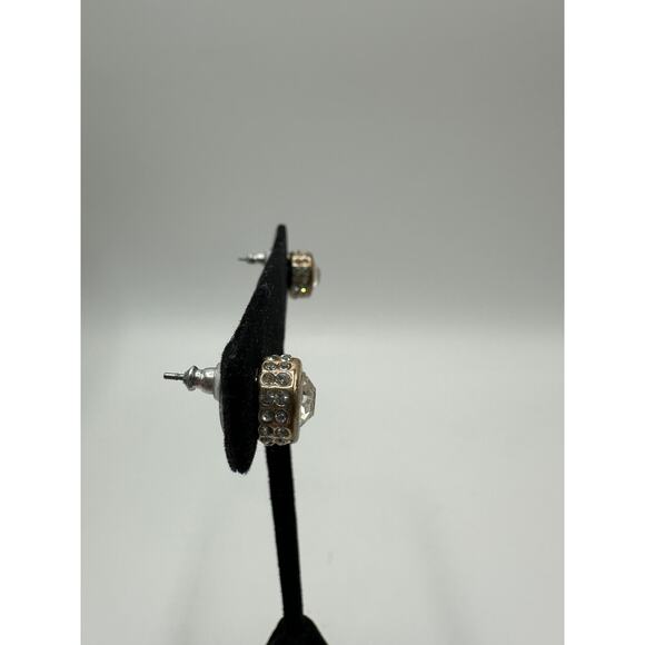 T Tahari Gold Tone Studs with All-Over CZs - Picture 5 of 6